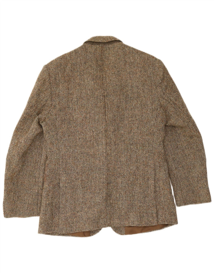Harris Tweed Herre 2-knaps blazerjakke UK 40 Stor brun sildebensuld