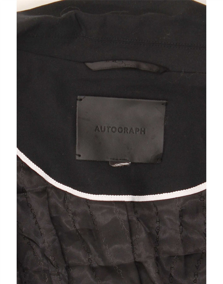 Marks & Spencer Dame Autograph 1 Knap Blazer Jacket UK 18 XL Sort
