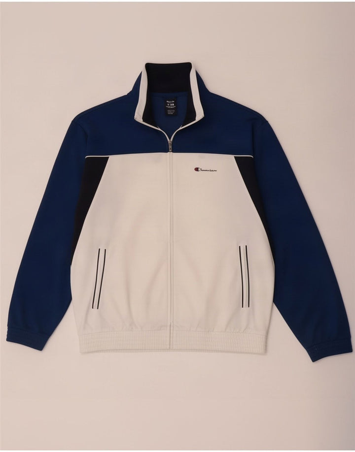 Champion Mens Tracksuit Top Jacket Medium White Colourblock Polyester