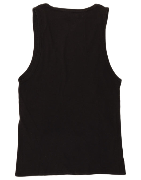 Emporio Armani Mens Graphic Vest Top IT 52 Large Black Cotton