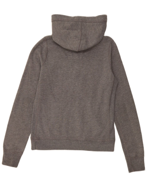 Abercrombie & Fitch Damen-Kapuzenpullover mit Grafik, UK 12, mittelgraue Baumwolle
