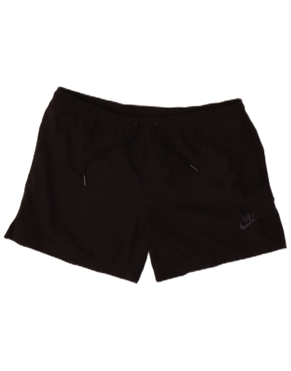 Nike Womens Sport Shorts UK 14/16 Large Black Polyester