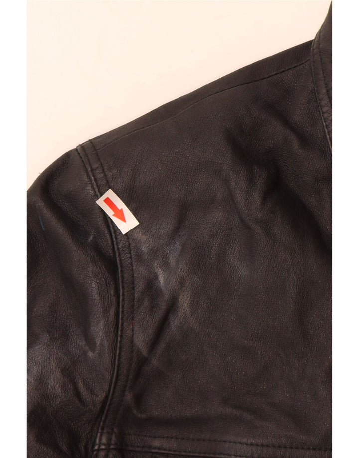 Vintage Womens Leather Jacket UK 16 Large Black Leather