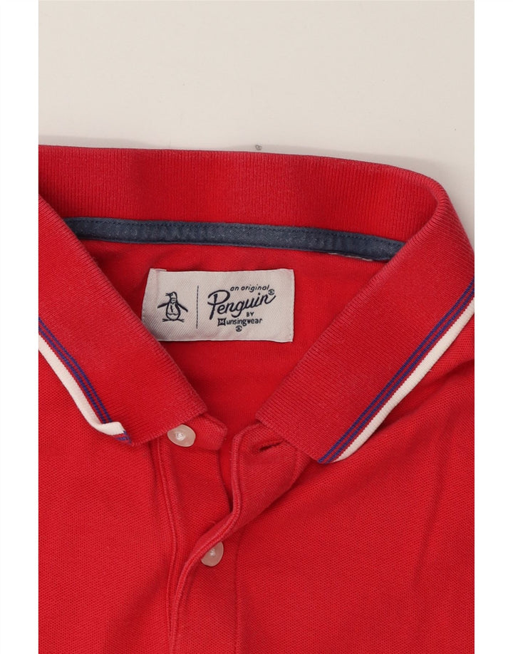 PENGUIN Mens Polo Shirt Medium Red Vintage Penguin and Second-Hand Penguin from Messina Hembry 