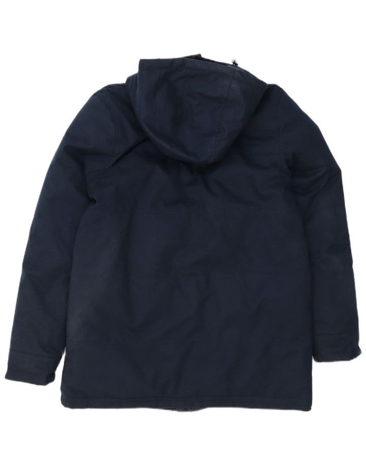 Crew Clothing Mens Hooded Padded Jacket UK 36 Small Navy Blue Polyester