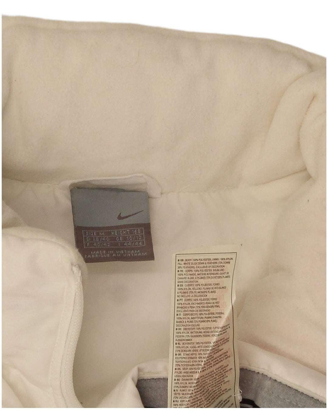 Nike polstret jakke til kvinder UK 10/12 Medium White Polyester