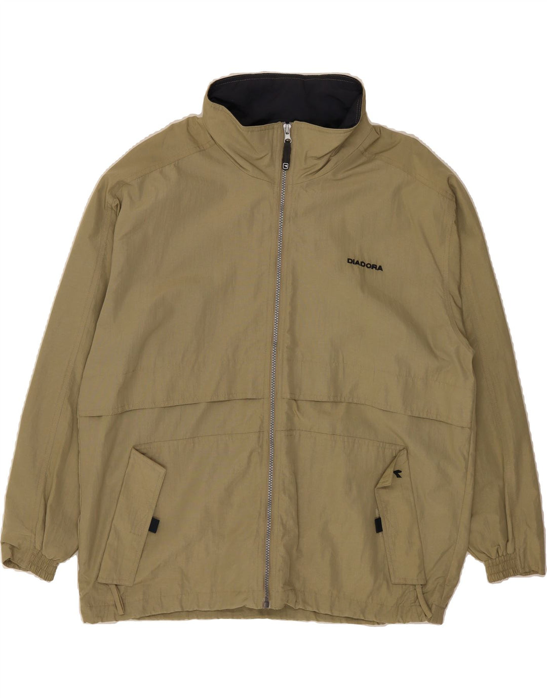 DIADORA Mens Loose Fit Rain Jacket IT 46 Small Beige Polyamide Vintage Diadora and Second-Hand Diadora from Messina Hembry 