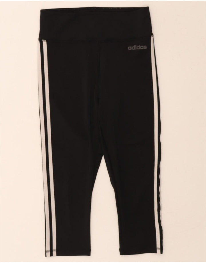 ADIDAS Womens Climalite Capri Leggings UK 8/10 Small Black Polyester Vintage Adidas and Second-Hand Adidas from Messina Hembry 