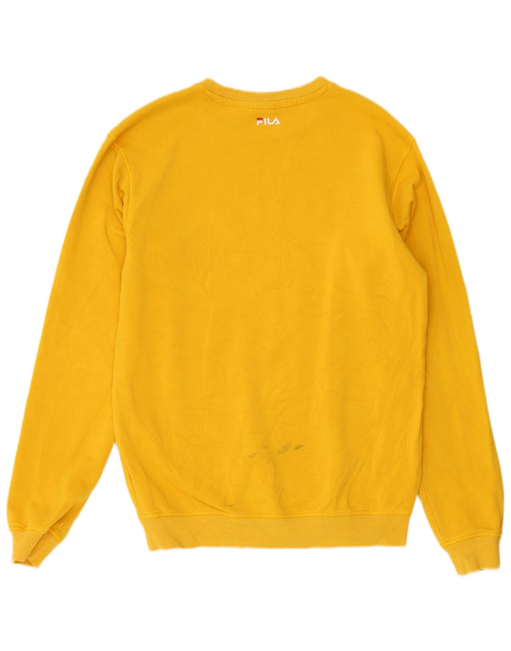 FILA Mens Graphic Sweatshirt Jumper Small Yellow