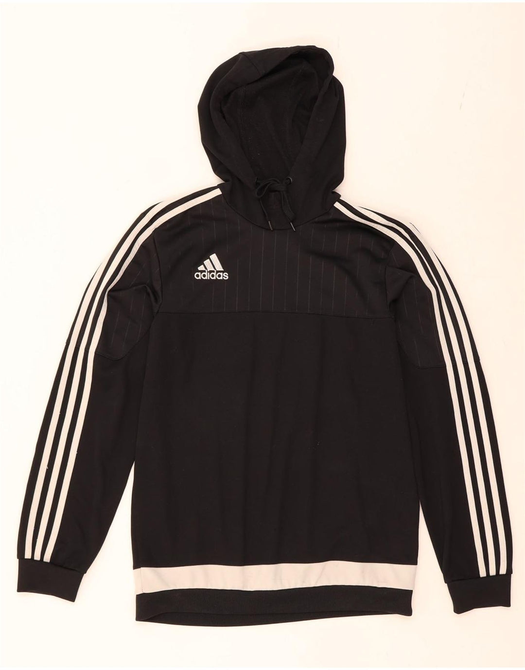 ADIDAS Womens Hoodie Jumper UK 14 Medium Black Polyester Vintage Adidas and Second-Hand Adidas from Messina Hembry 