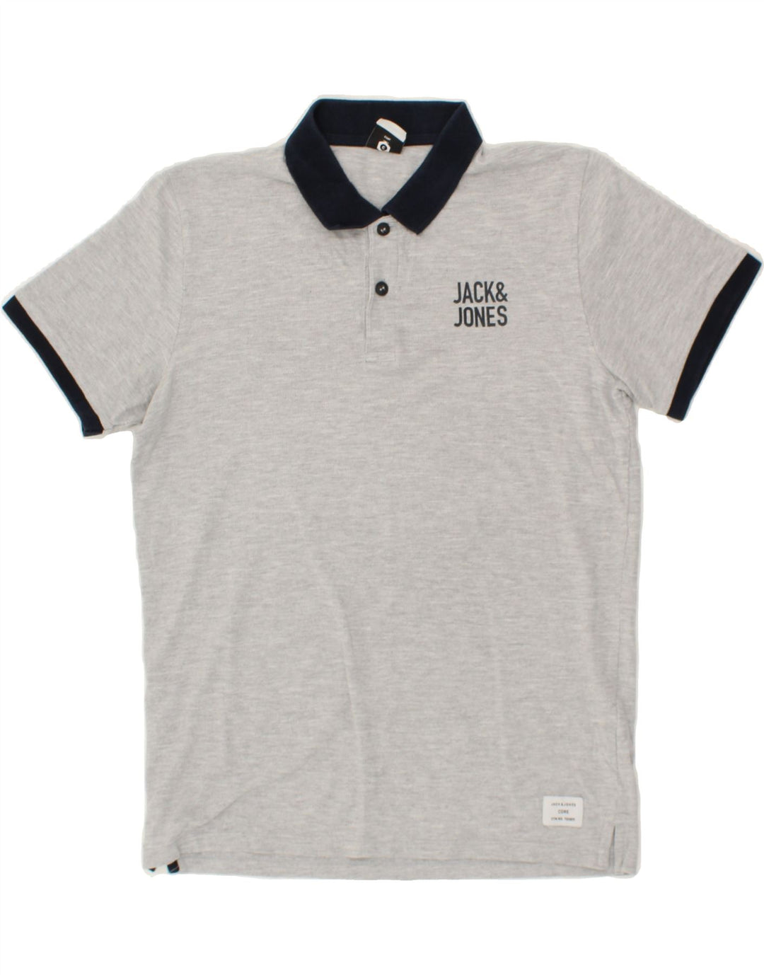 JACK & JONES Mens Polo Shirt Large Grey Cotton Vintage Jack & Jones and Second-Hand Jack & Jones from Messina Hembry 