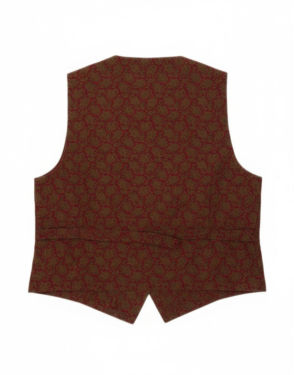 Vintage Mens Waistcoat Large Khaki Paisley