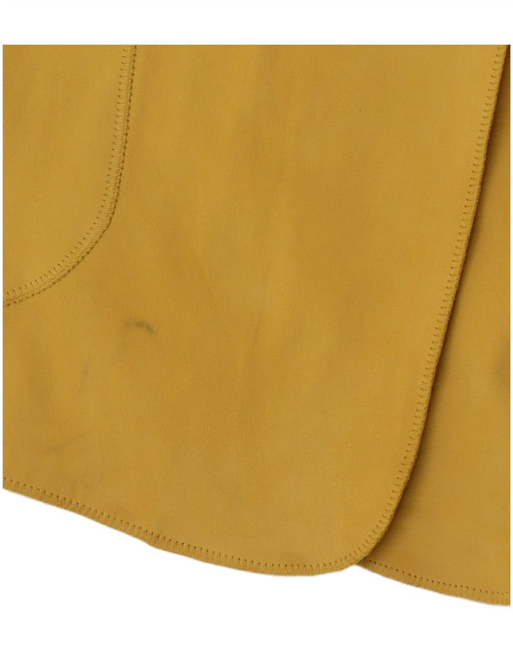 DI BARI Chaqueta de ante extragrande para mujer EU 42 Cuero amarillo grande