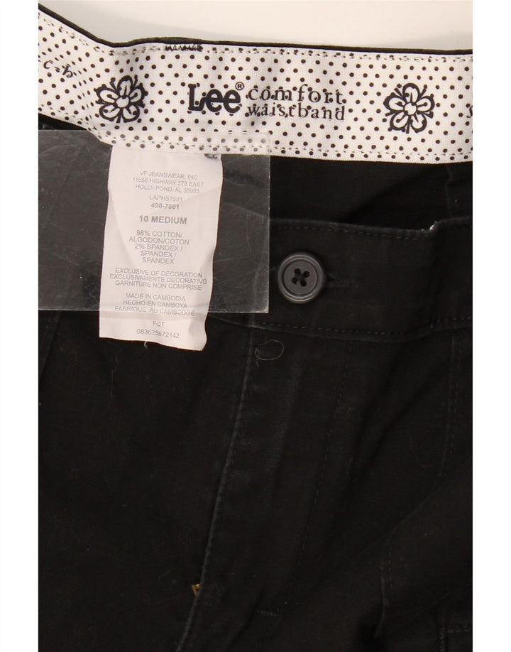 Lee Womens Cargo Shorts US 10 Large W32 Black Cotton