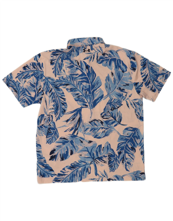 Puma Mens Polo Shirt Large Pink Floral Polyester
