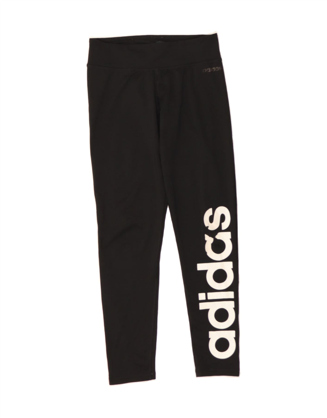 ADIDAS Womens Graphic Leggings UK 12/14 Medium  Black Polyester Vintage Adidas and Second-Hand Adidas from Messina Hembry 