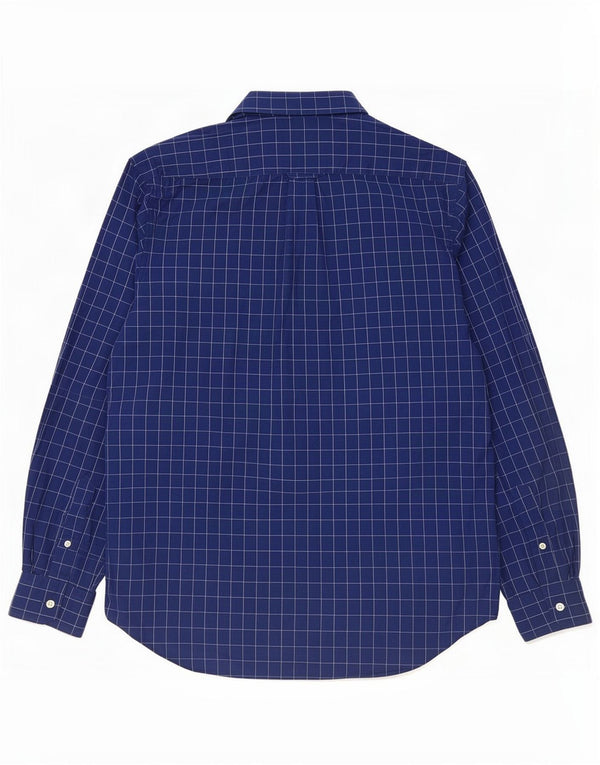 Camisa masculina Nautica grande algodão xadrez azul marinho
