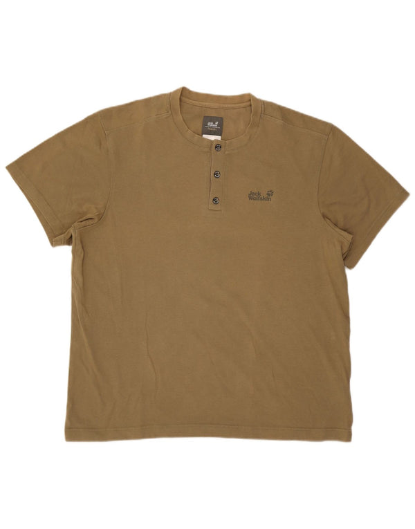 Jack Wolfskin Camiseta Hombre Top UK 46/48 2XL Caqui Algodón