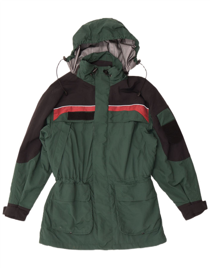 Vintage Mens Hooded Rain Jacket UK 40 Large Green Polyamide