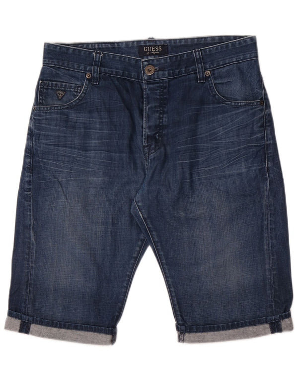 Guess Mens Denim Shorts W31 Medium Blue Cotton