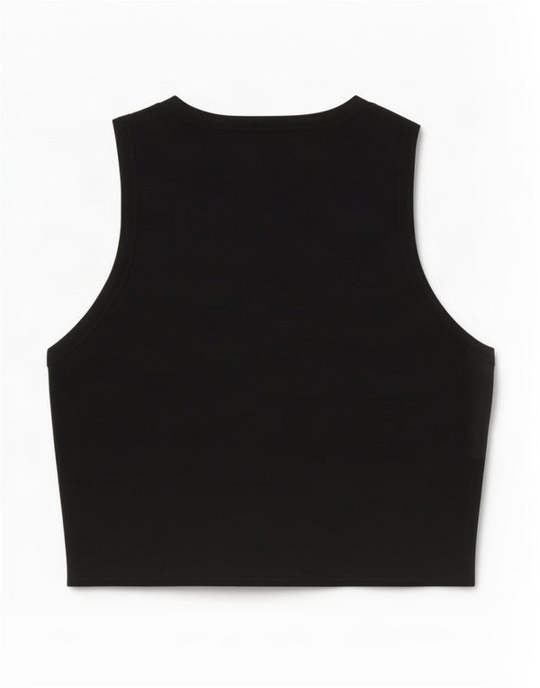 Zara Γυναικείο Γιλέκο Crop UK 12 Medium Black