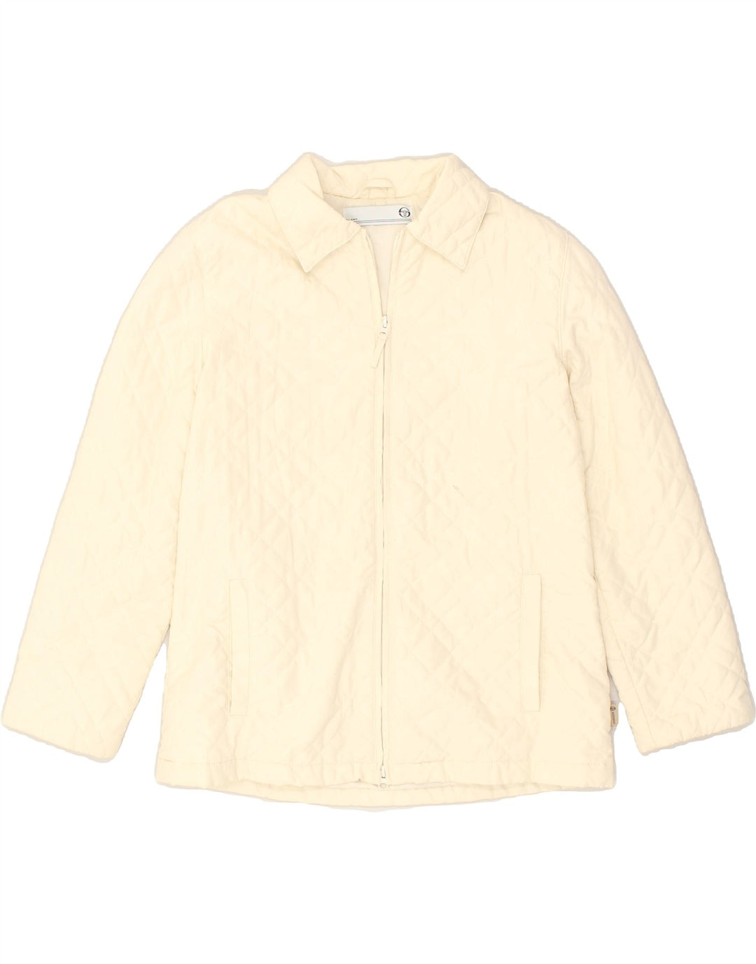 SERGIO TACCHINI Womens Quilted Jacket UK 16 Large Beige | Vintage Sergio Tacchini | Thrift | Second-Hand Sergio Tacchini | Used Clothing | Messina Hembry 