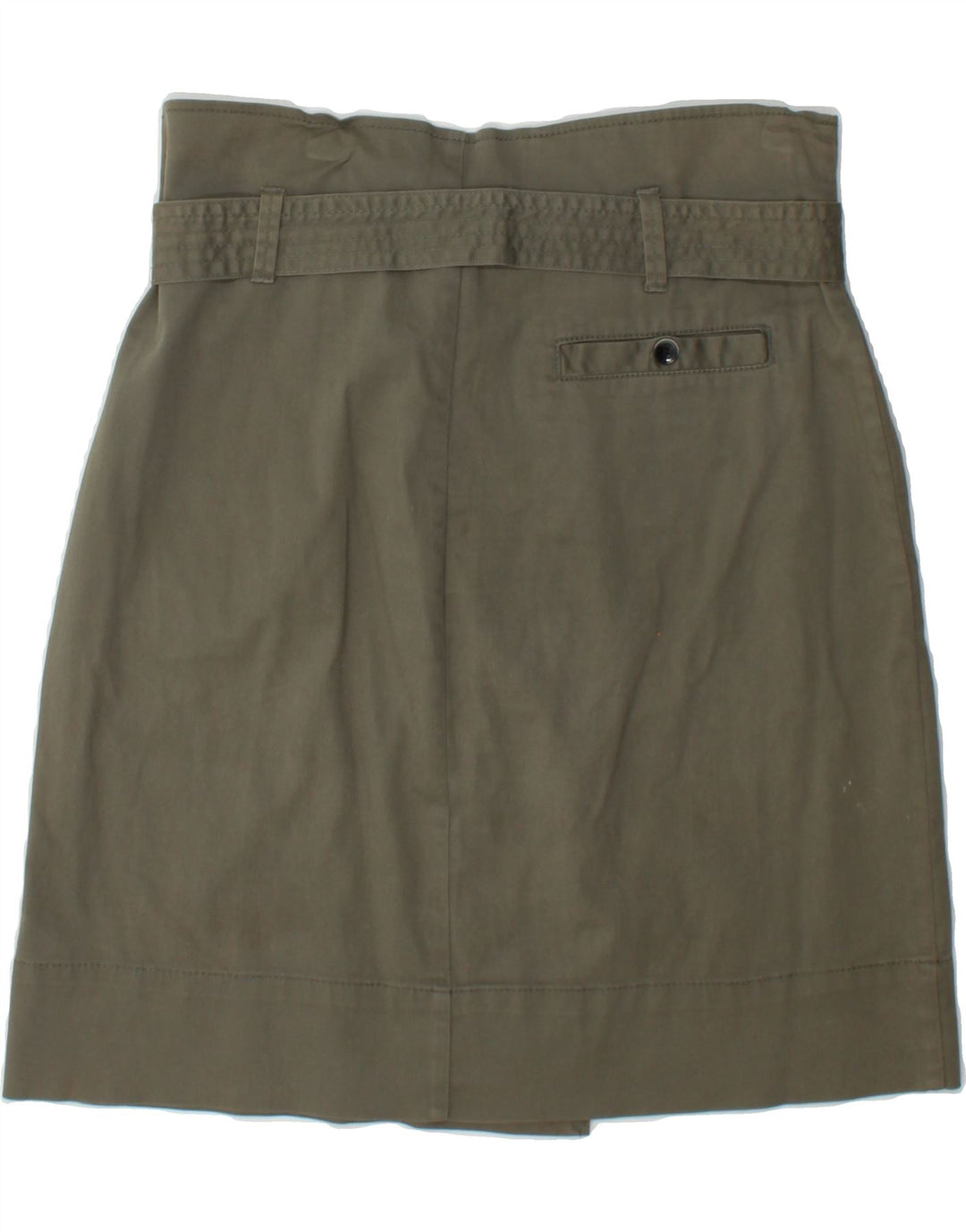 BENETTON Womens A-Line Skirt IT 42 Medium W30 Khaki Cotton Vintage Benetton and Second-Hand Benetton from Messina Hembry 