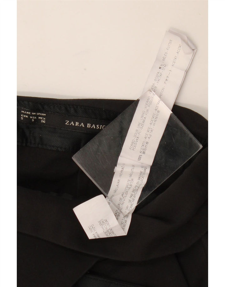 ZARA Womens Skort UK 8 Small  Black Acetate