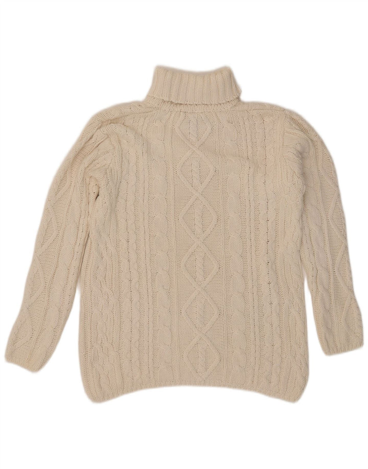 L.O.G.G Mens Roll Neck Jumper Sweater Medium Off White Ramie