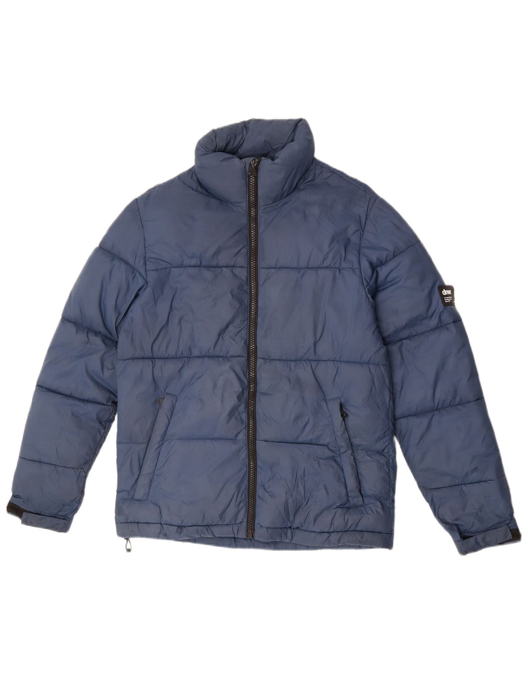 Zara Polstret Herrejakke UK 36 Small Navy Blue Polyester
