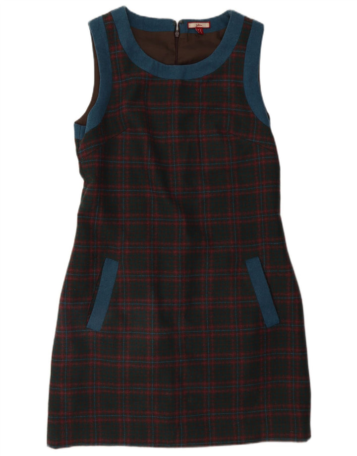 JOE BROWNS Womens Sleeveless Sheath Dress UK 12 Medium Red Check Polyester