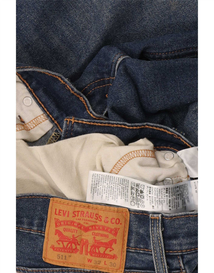 Levi's Uomo 511 Slim Jeans W32 L30 Cotone Blu