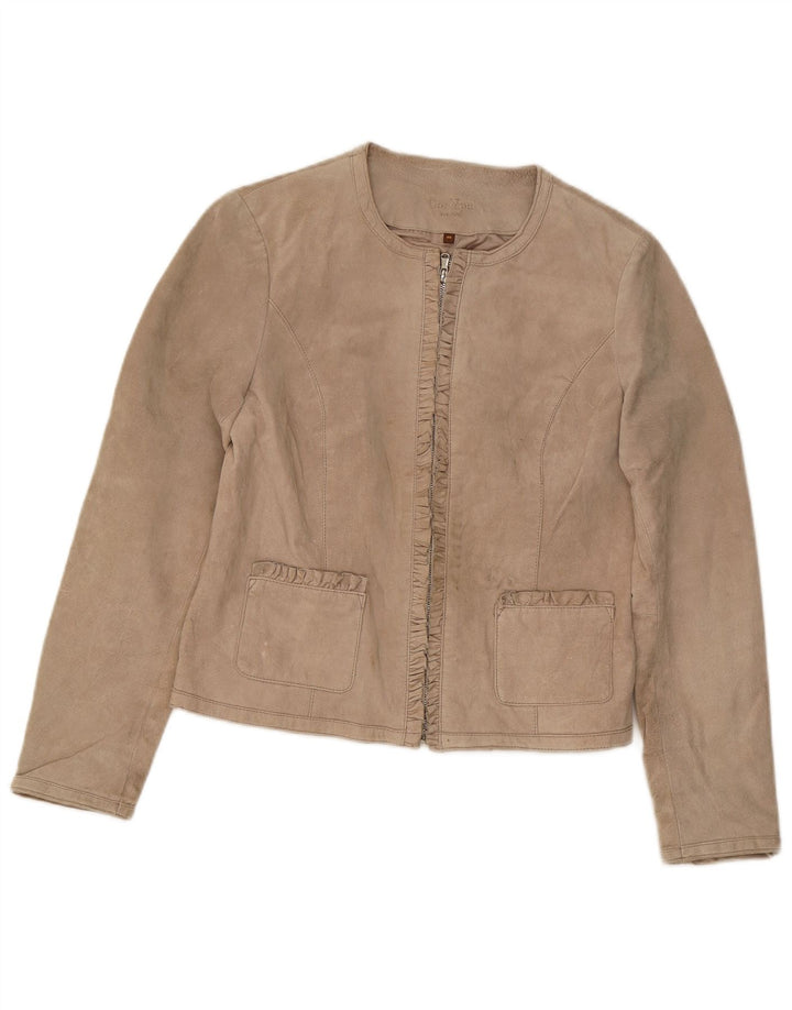 Giacca Donna Scamosciata Conbipel IT 46 Large Pelle Beige