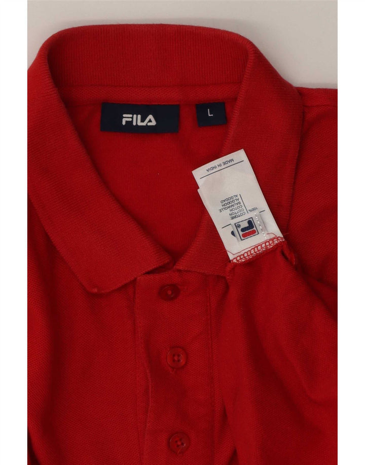 Polo da uomo Fila Large rossa in cotone