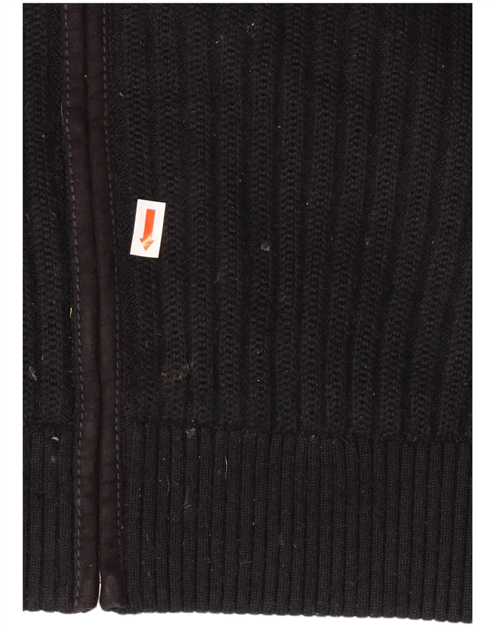 Pierre Cardin Herre Cardigan Sweater IT 56 XL Sort Polyester