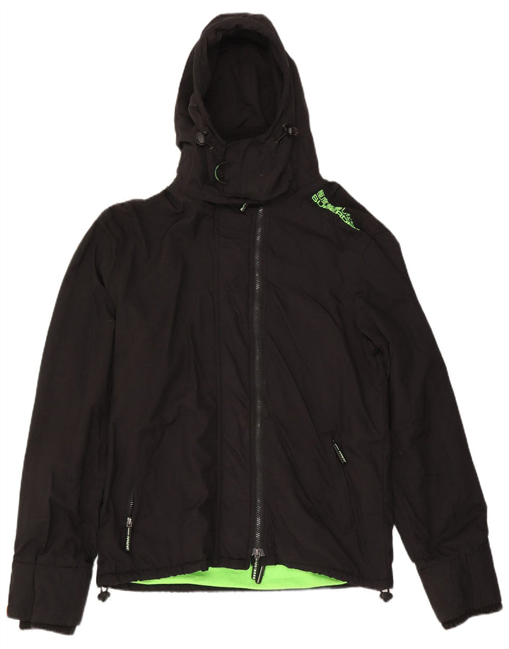 Superdry Mens Windbreaker Jacket UK 42 XL Black Nylon