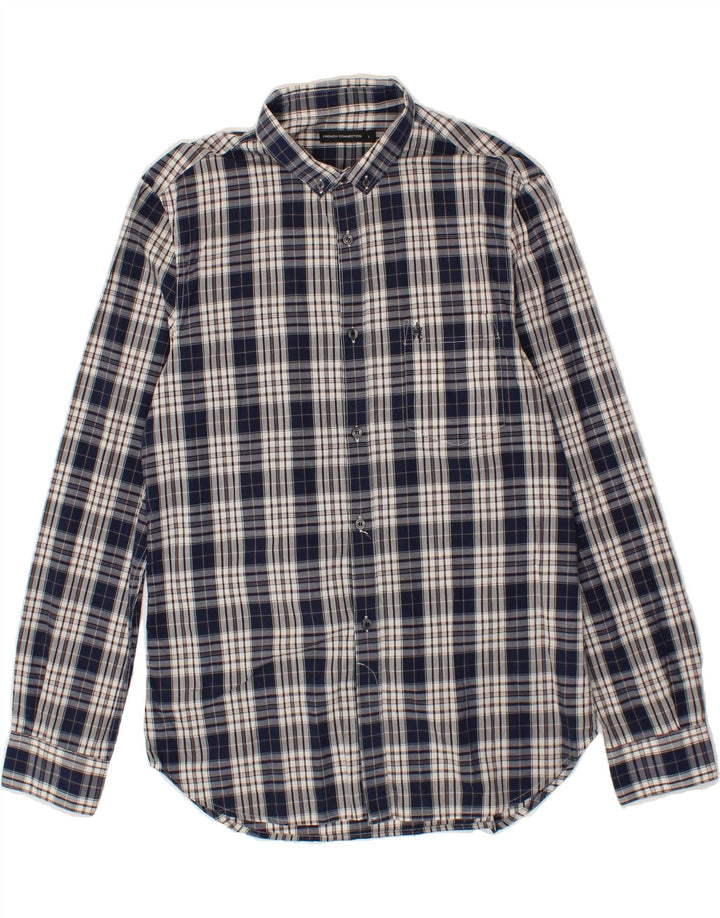 FRENCH CONNECTION Mens Shirt Large Navy Blue Check Cotton Vintage French Connection and Second-Hand French Connection from Messina Hembry 