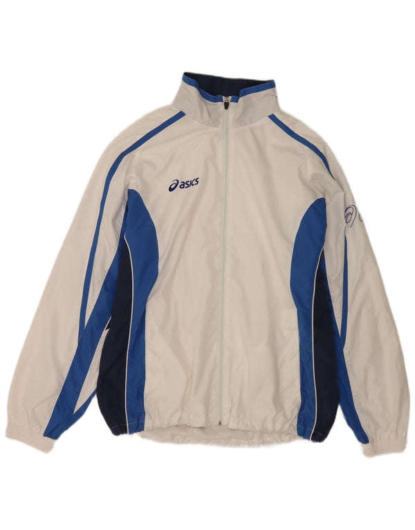 Asics Mens Tracksuit Top Jacket 2XL White Colourblock Polyester