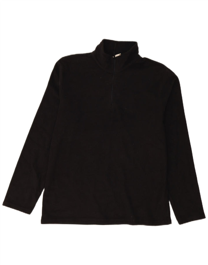 Mountain Warehouse Mens Zip Neck Fleece Jumper Large Black Polyester