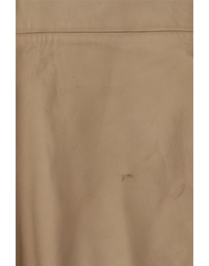 Vintage Womens Leather Gilet IT 38 XS Beige