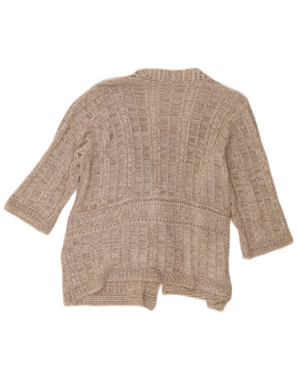 Pulover cardigan pentru femei M&Co cu mâneci 3/4 UK 18/20 XL bumbac bej