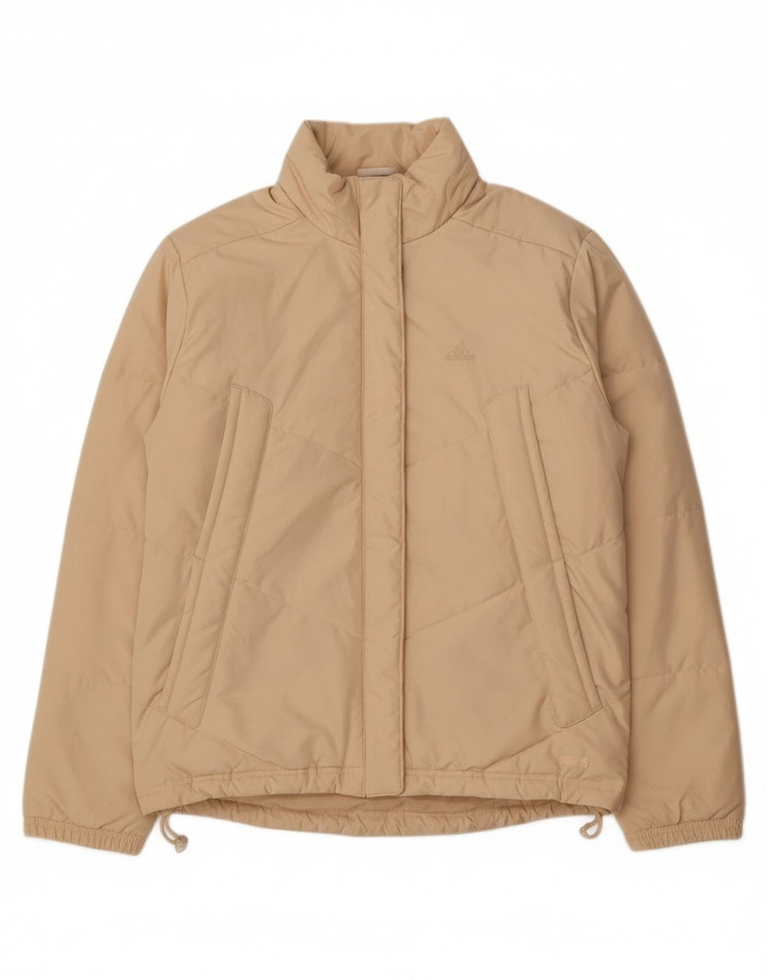 ADIDAS Womens Oversized Padded Jacket UK 14 Large Beige Polyester