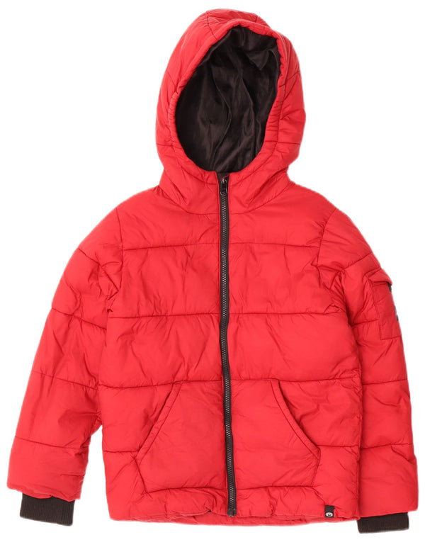 Animal Boys Hooded Padded Jacket 7-8 Years Red Nylon