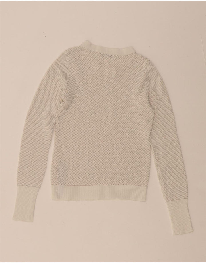 ZARA Womens Crop Blouse Top UK 8 Small Off White Viscose Vintage Zara and Second-Hand Zara from Messina Hembry 