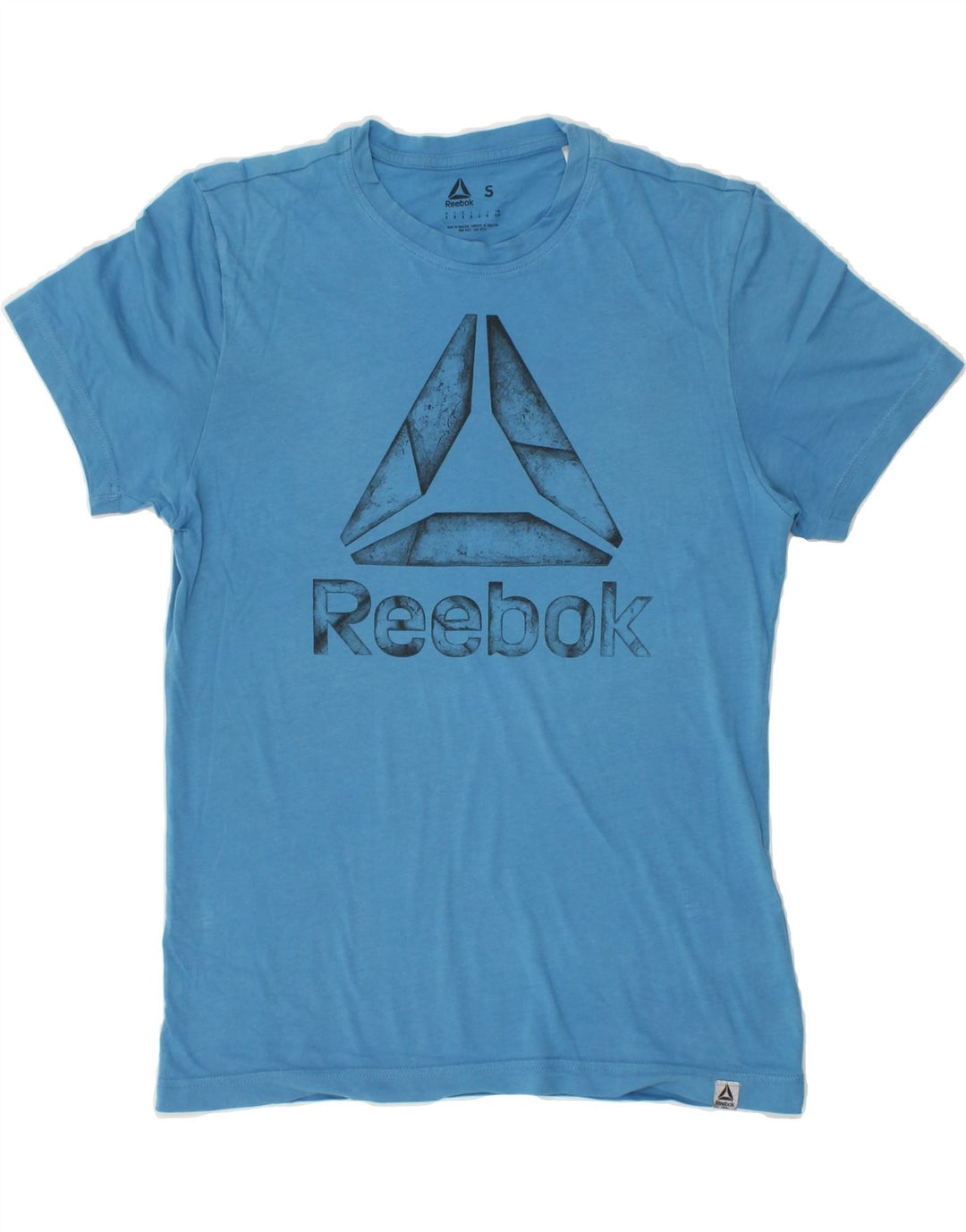 REEBOK Mens Graphic T-Shirt Top Small Blue Cotton Vintage Reebok and Second-Hand Reebok from Messina Hembry 