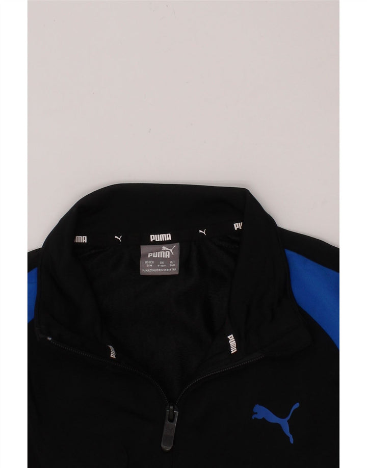 PUMA Boys Tracksuit Top Jacket 9-10 Years Black Colourblock Vintage Puma and Second-Hand Puma from Messina Hembry 