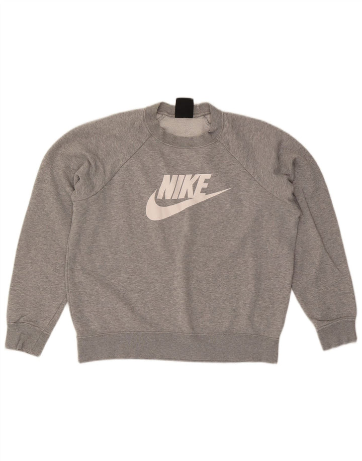 Nike Sweat-shirt graphique pour femme UK 14 Gris moyen Coton