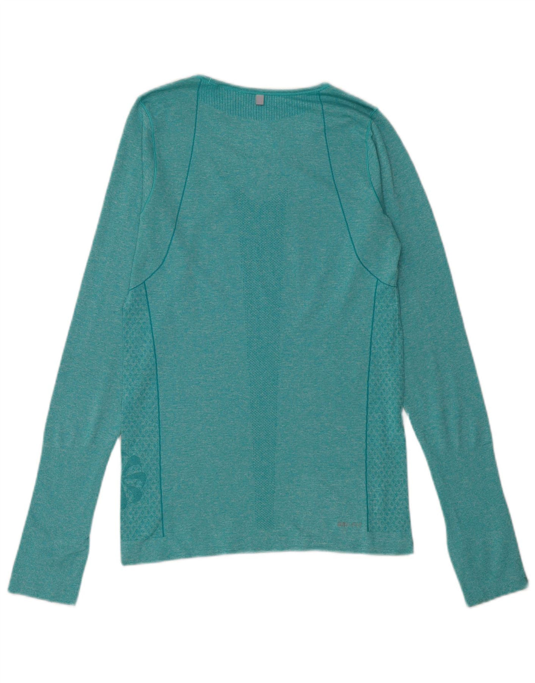 Nike Womens Dri Fit Top Long Sleeve UK 10 Small Green Flecked Polyester