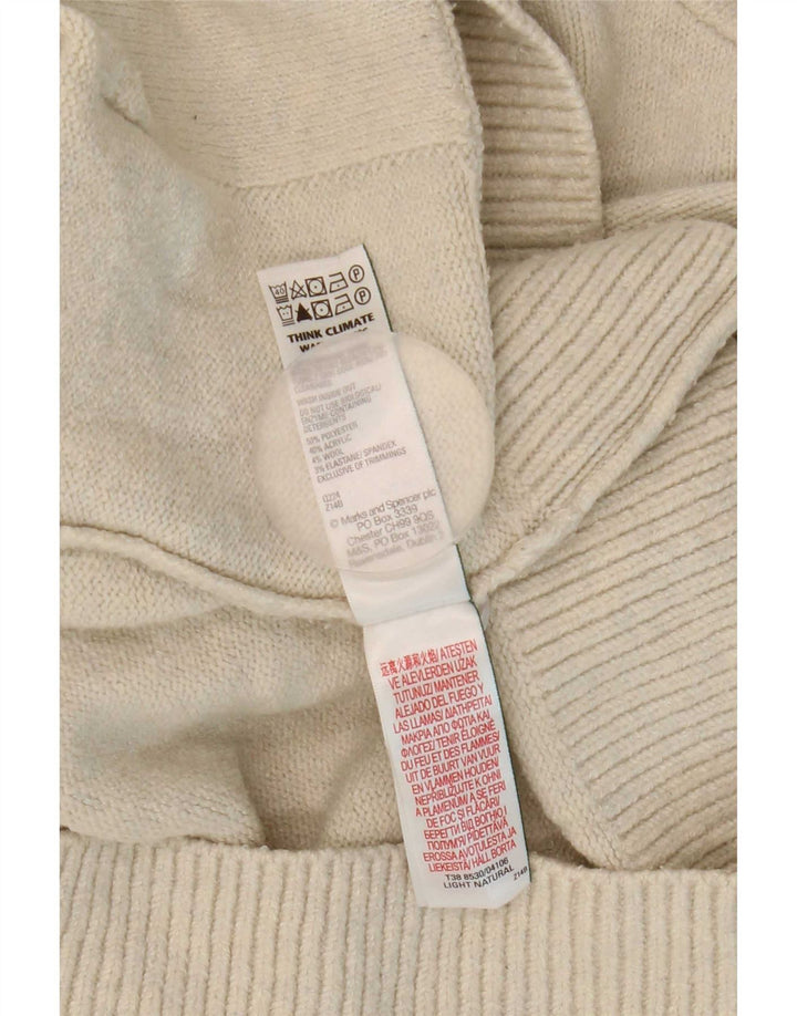 Marks & Spencer Womens Oversized Cardigan Sweater UK 14 Medium Beige