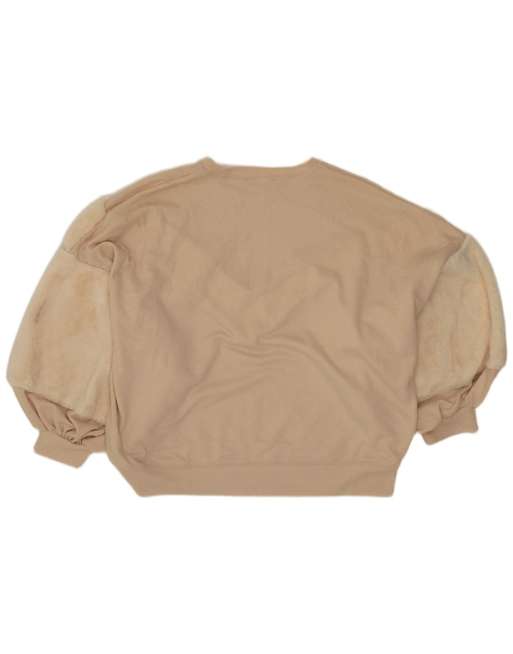 Zara Womens Crop Oversized Sweatshirt Jumper UK 10 Small Off White